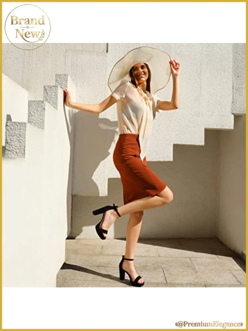 Platform Chunky Heeled Sandals with Memory Foam Arch Support Open Toe